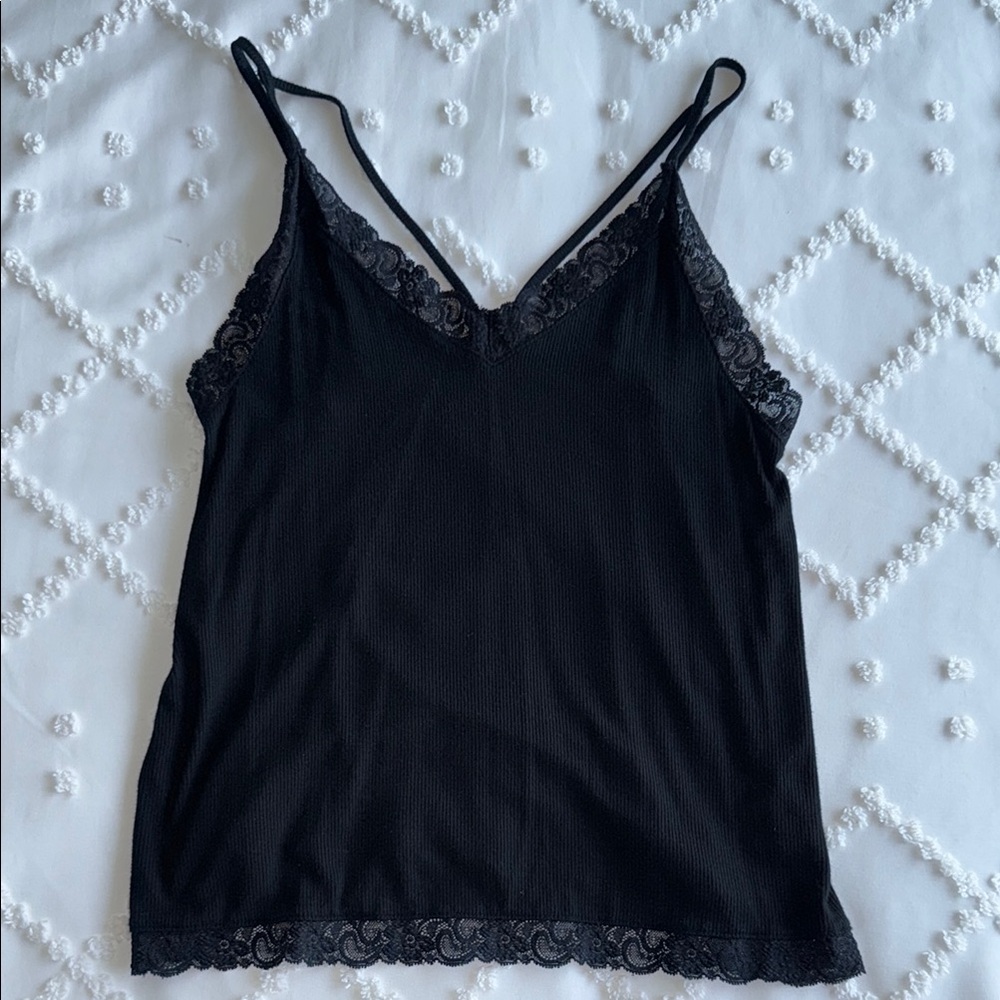 American Eagle Outfitters Black Lace tank top w straps